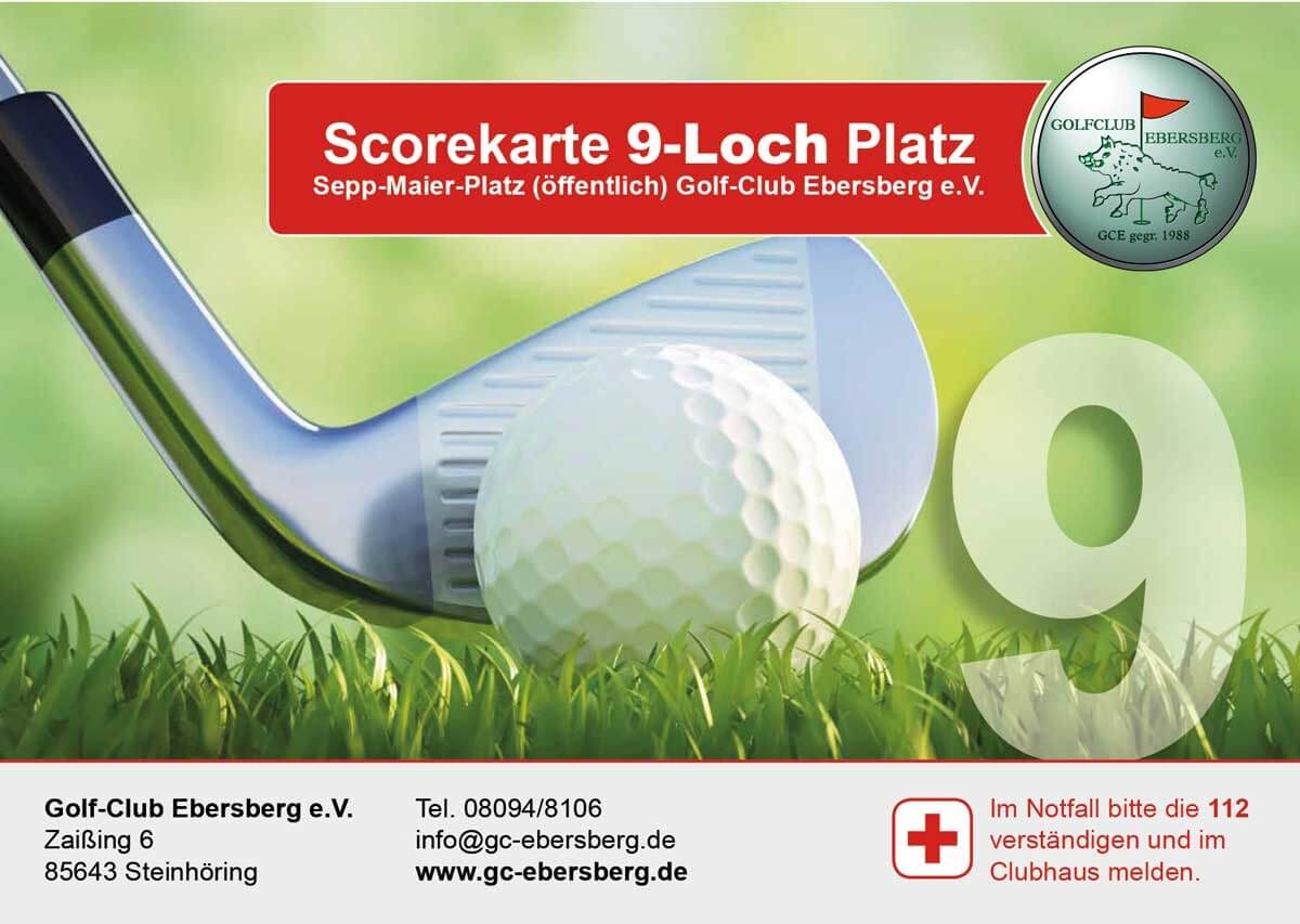 Scorekarte 9-Loch Platz